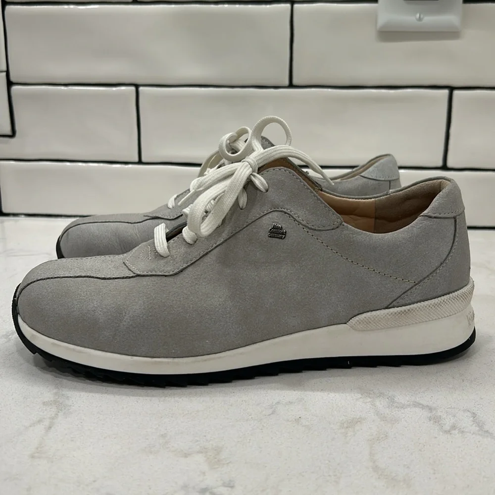 Finn Comfort Sarnia Nero Suede Leather Grey Sneakers Shoes Women’s 7.5